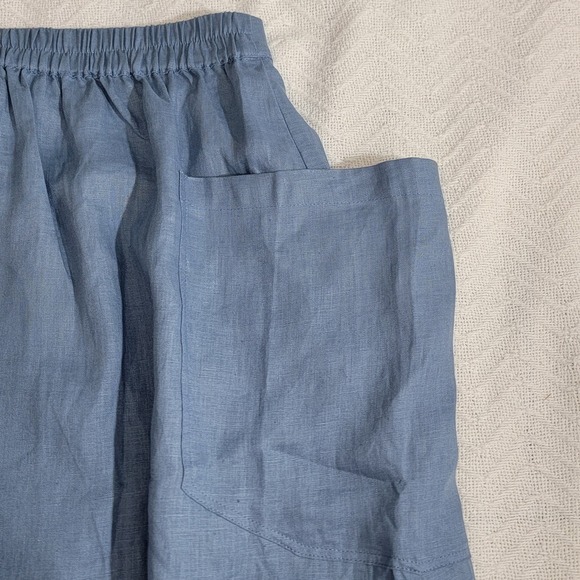 Lintico NWT Linen Relaxed Midi Skirt Marina Elastic Waist Cargo Pockets Size S - Picture 13 of 13